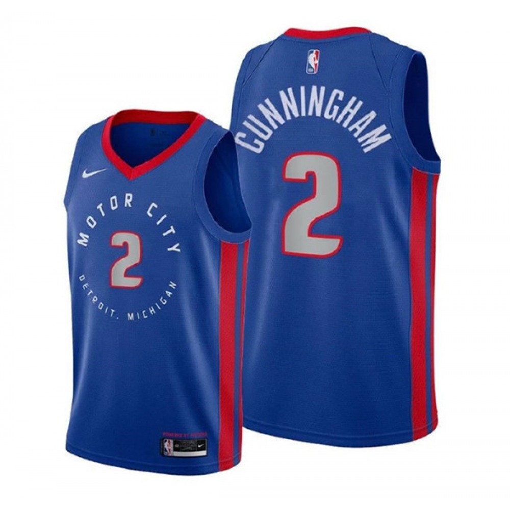 Unisex Detroit Pistons #2 Cade Cunningham Navy Stitched NBA Basketball Jersey