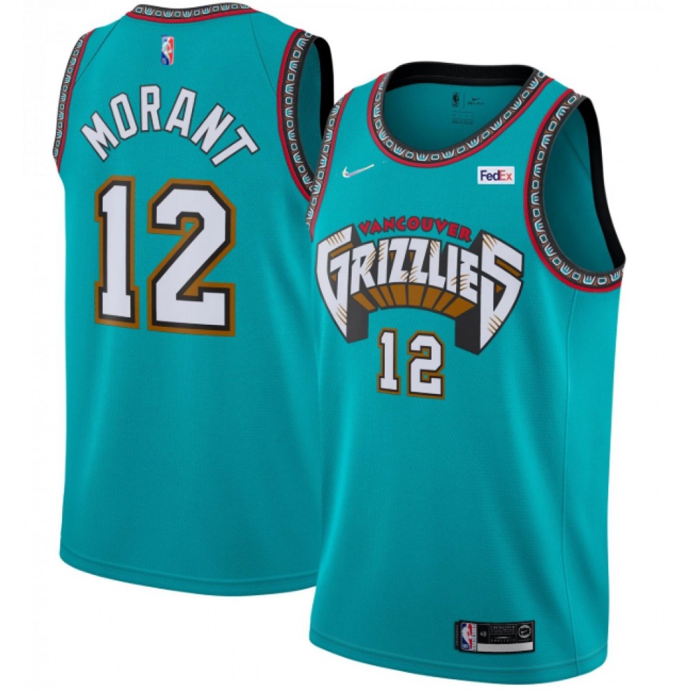 Unisex Memphis Grizzlies #12 Ja Morant 75th Anniversary 2021 Teal Swingman Stitched NBA Basketball Jersey