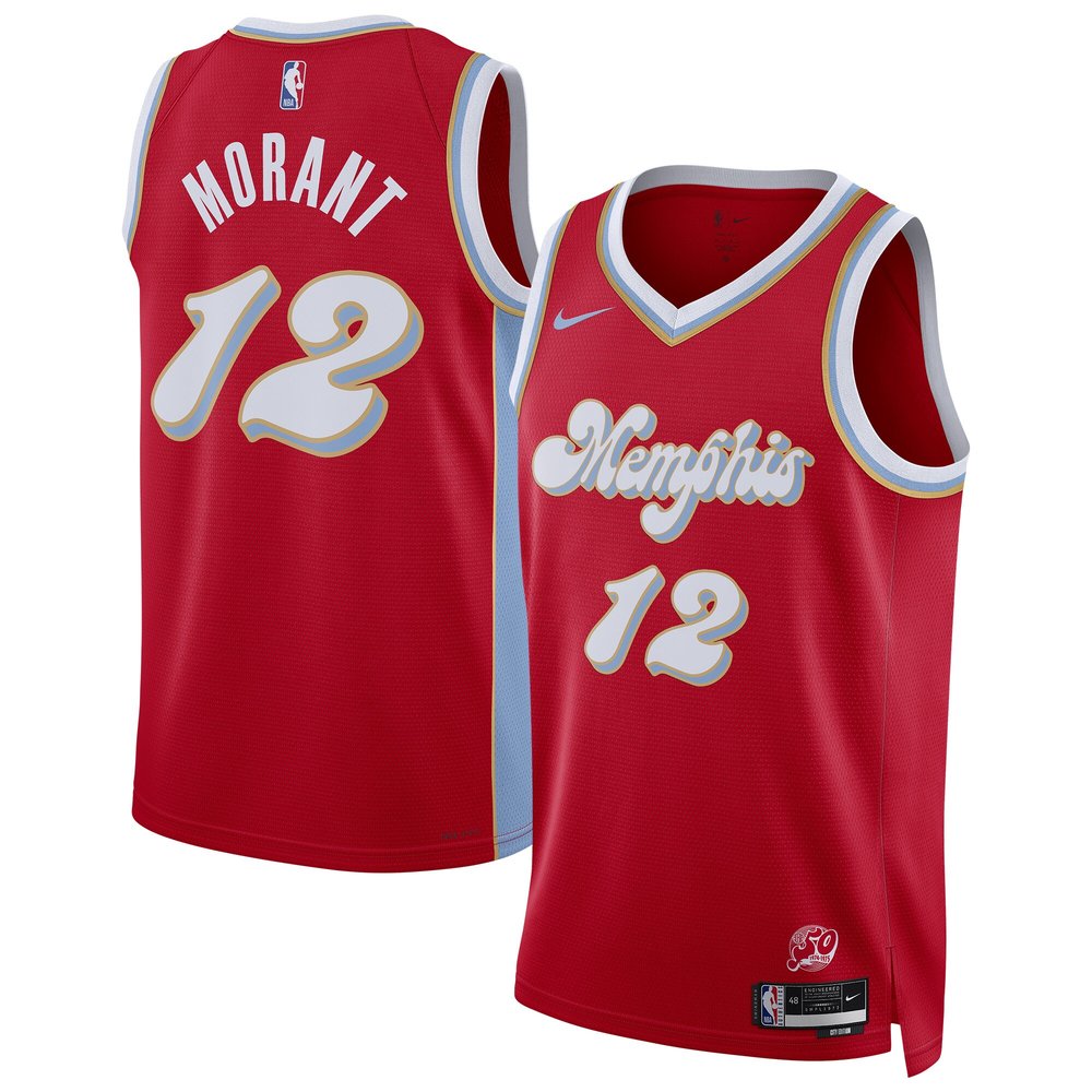 Unisex Memphis Grizzlies #12 Ja Morant Red 2024/25 Swingman Player NBA Basketball Jersey - City Edition