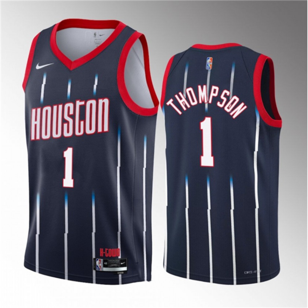 Unisex Houston Rockets #1 Amen Thompson Navy 2023 Draft City Edition Stitched NBA Basketball Jersey