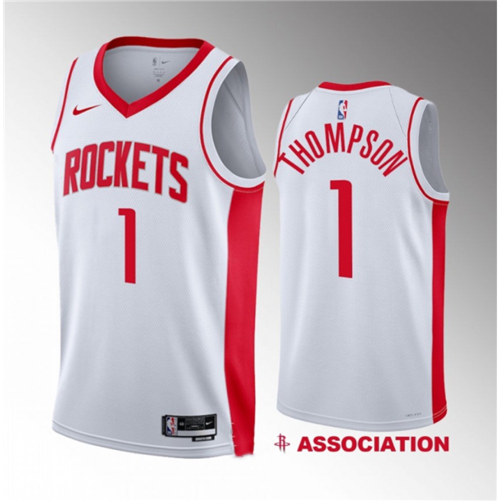 Unisex Houston Rockets #1 Amen Thompson White 2023 Draft Association Edition Stitched NBA Basketball Jersey