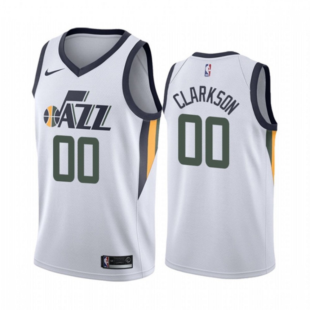 Unisex Utah Jazz #00 Jordan Clarkson White Association Edition Swingman Stitched NBA Basketball Jersey