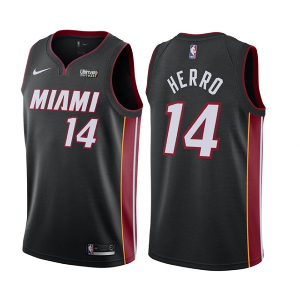 Unisex Miami Heat #14 Tyler Herro Black Icon Edition Swingman Stitched NBA Basketball Jersey