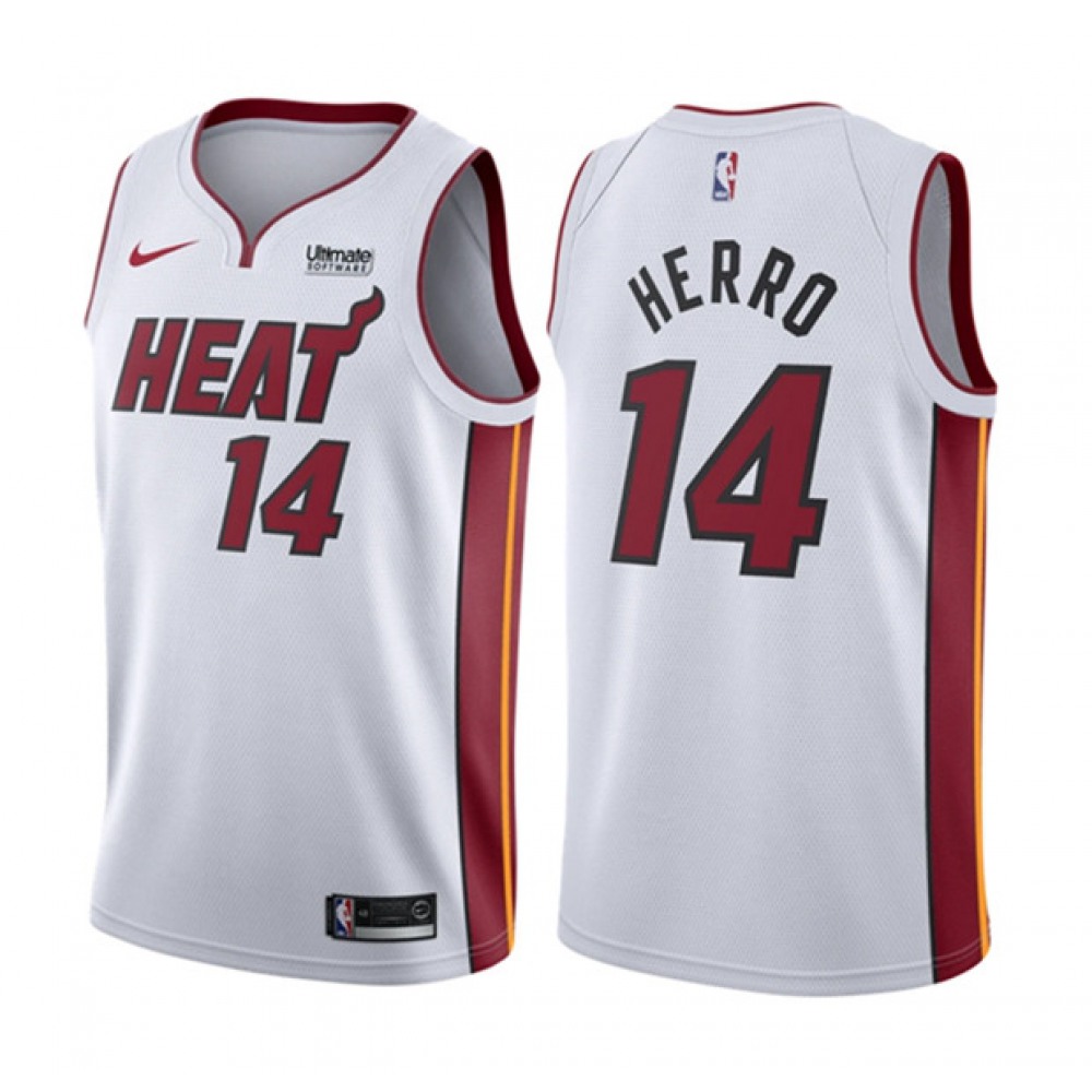 Unisex Miami Heat #14 Tyler Herro White Association Edition Swingman Stitched NBA Basketball Jersey