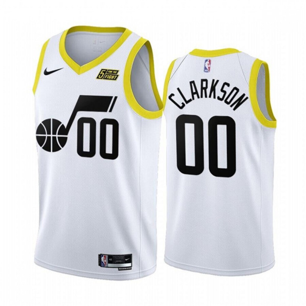 Unisex Utah Jazz #00 Jordan Clarkson 2022/23 White Association Edition Stitched NBA Basketball Jersey