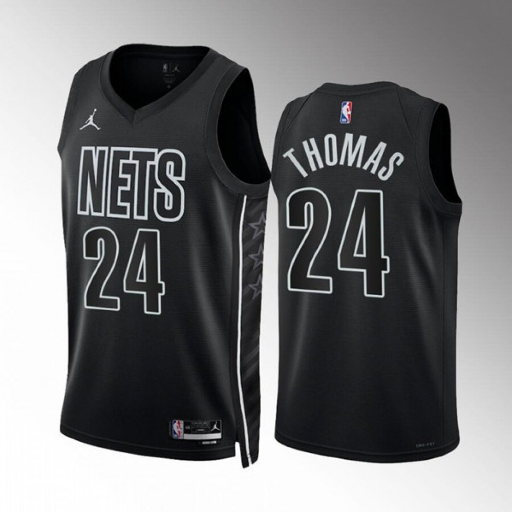 Unisex Brooklyn Nets #24 Cam Thomas 2022/23 Black Statement Edition Stitched NBA Basketball Jersey