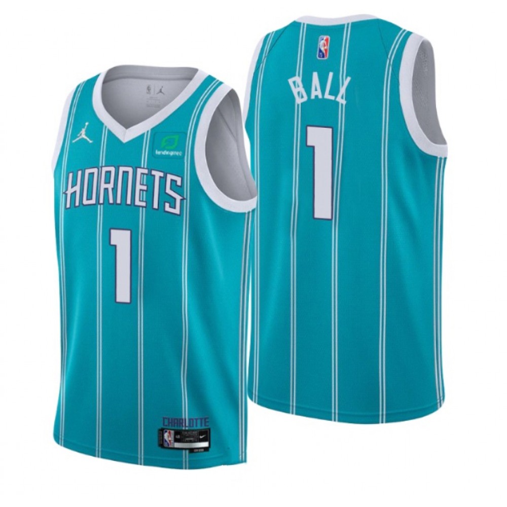 Unisex Charlotte Hornets #1 LaMelo Ball Teal 2022-23 Icon Edition Stitched NBA Basketball Jersey