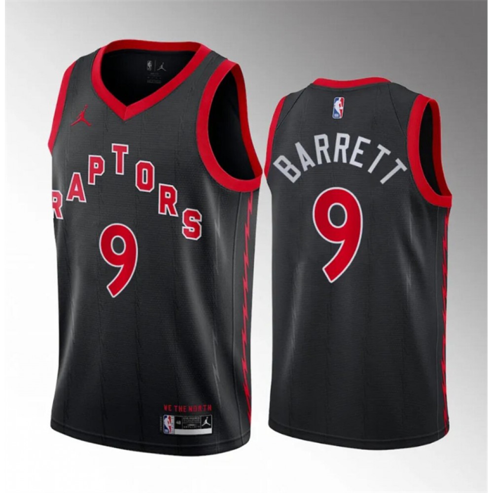 Unisex Toronto Raptors #9 RJ Barrett Black Statement Edition Stitched NBA Basketball Jersey