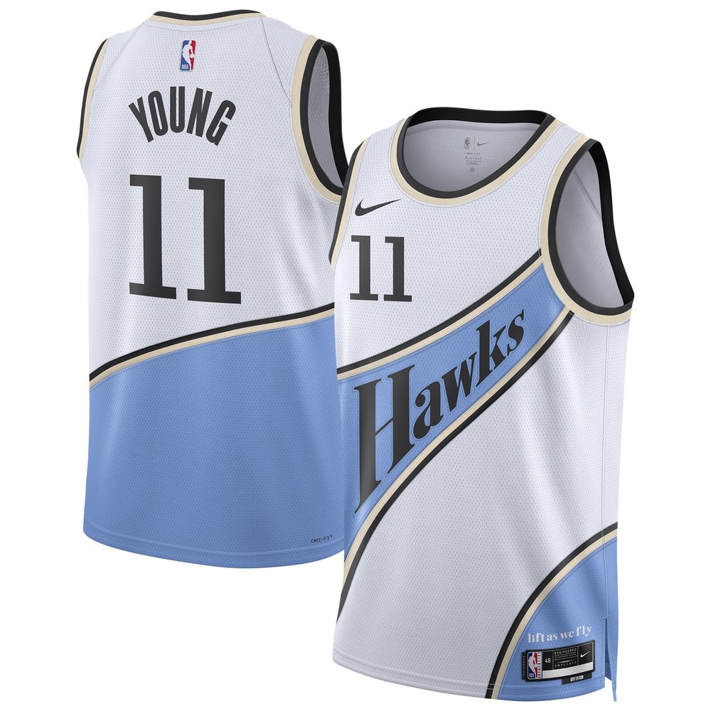 Unisex Atlanta Hawks Trae Young White 2024/25 Swingman Player NBA Basketball Jersey - City Edition