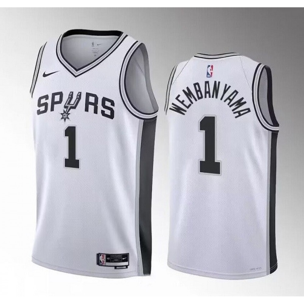 Unisex San Antonio Spurs #1 Victor Wembanyama White 2022/23 Association Edition Stitched NBA Basketball Jersey