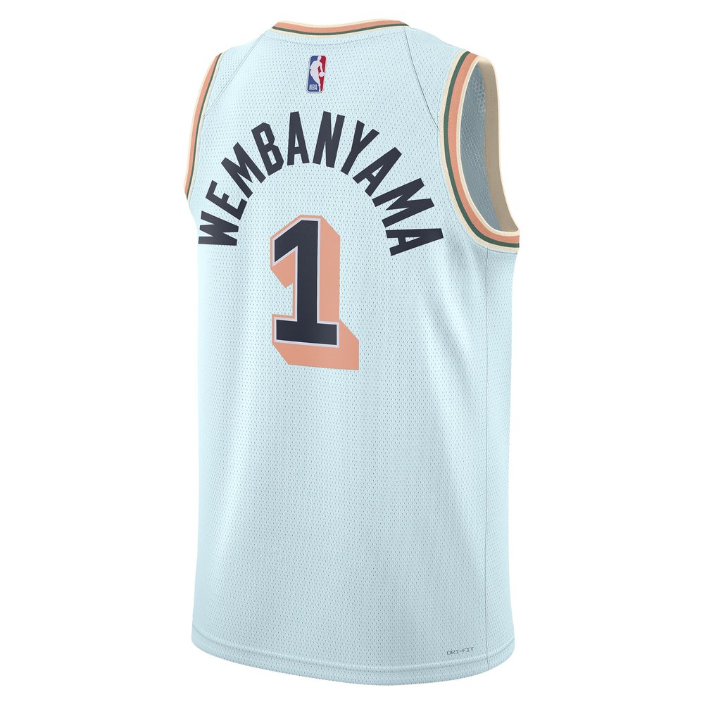 Unisex San Antonio Spurs Victor Wembanyama Light Blue 2024/25 Swingman Player NBA Basketball Jersey - City Edition