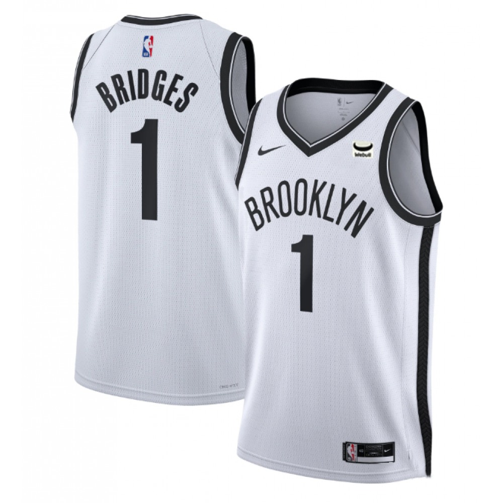 Unisex Brooklyn Nets #1 Mikal Bridges White Stitched NBA Basketball Jersey