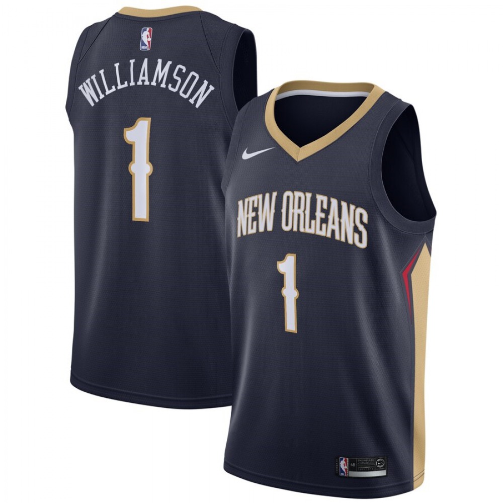 Unisex New Orleans Pelicans #1 Zion Williamson Navy Stitched NBA Basketball Jersey