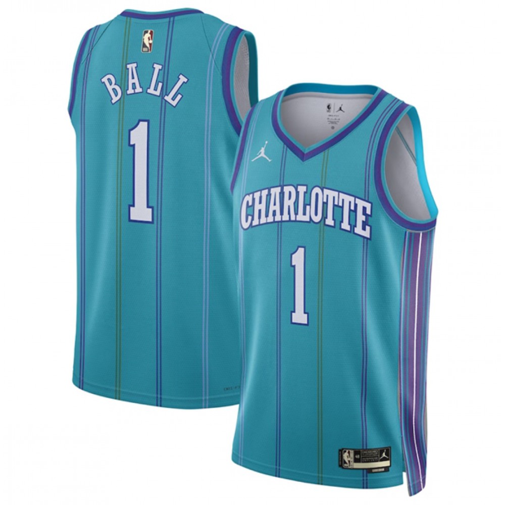 Unisex Charlotte Hornets #1 LaMelo Ball Teal 2023/24 Classic Edition Stitched NBA Basketball Jersey