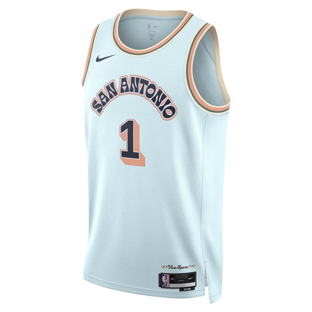 Unisex San Antonio Spurs Victor Wembanyama Light Blue 2024/25 Swingman Player NBA Basketball Jersey - City Edition