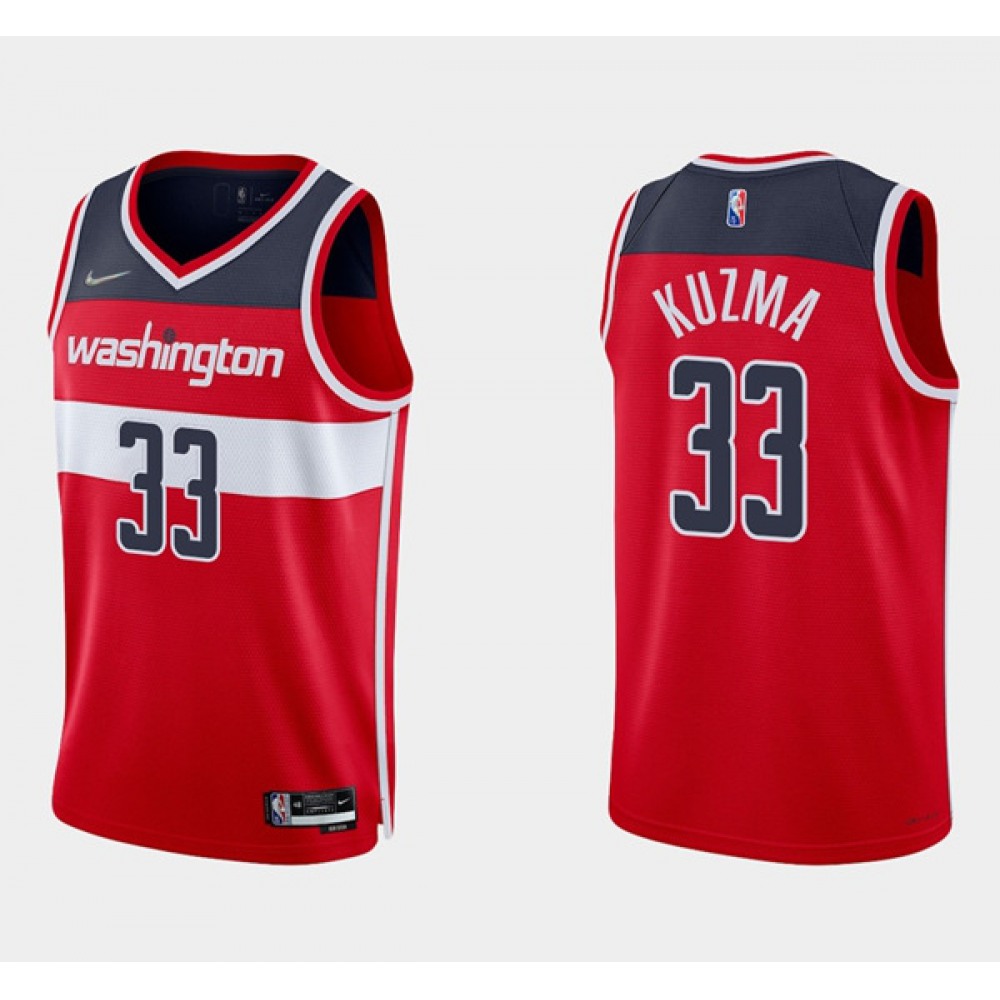 Unisex Washington Wizards #33 Kyle Kuzma Diamond Red Icon Edition Stitched NBA Basketball Jersey