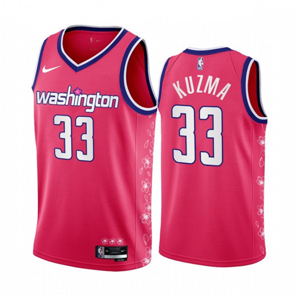 Unisex Washington Wizards #33 Kyle Kuzma 2022/23 Pink City Edition Limited Stitched NBA Basketball Jersey
