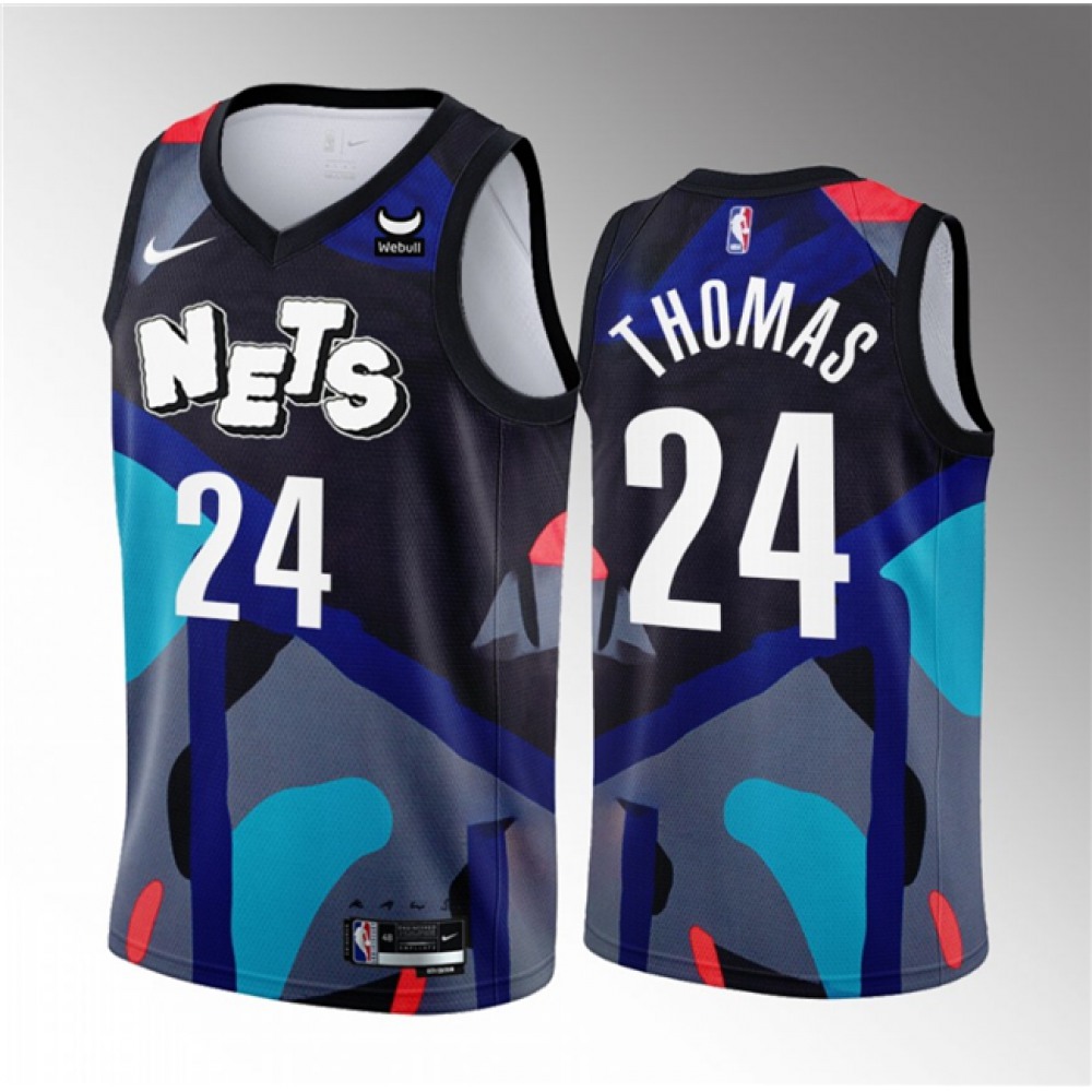 Unisex Brooklyn Nets #24 Cam Thomas Black 2023/24 City Edition Stitched NBA Basketball Jersey
