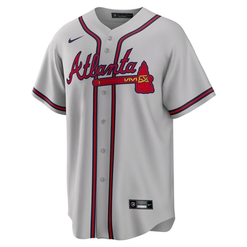 Men's Atlanta Braves #13 Ronald Acuna Jr. Gray Road Replica Player Jersey