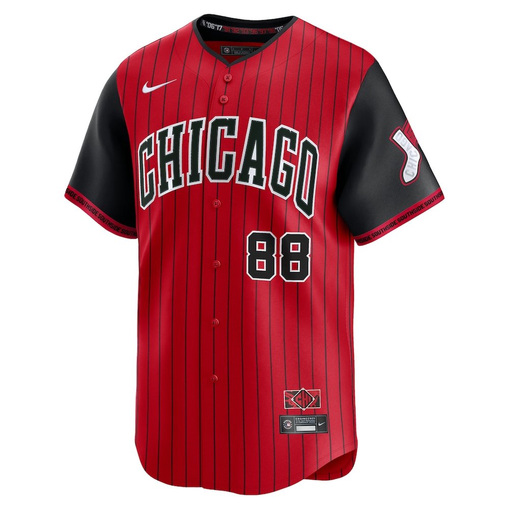 Men's Chicago White Sox #88 Luis Robert Jr. Nike Red/Black 2025 City Connect Limited Player Jersey
