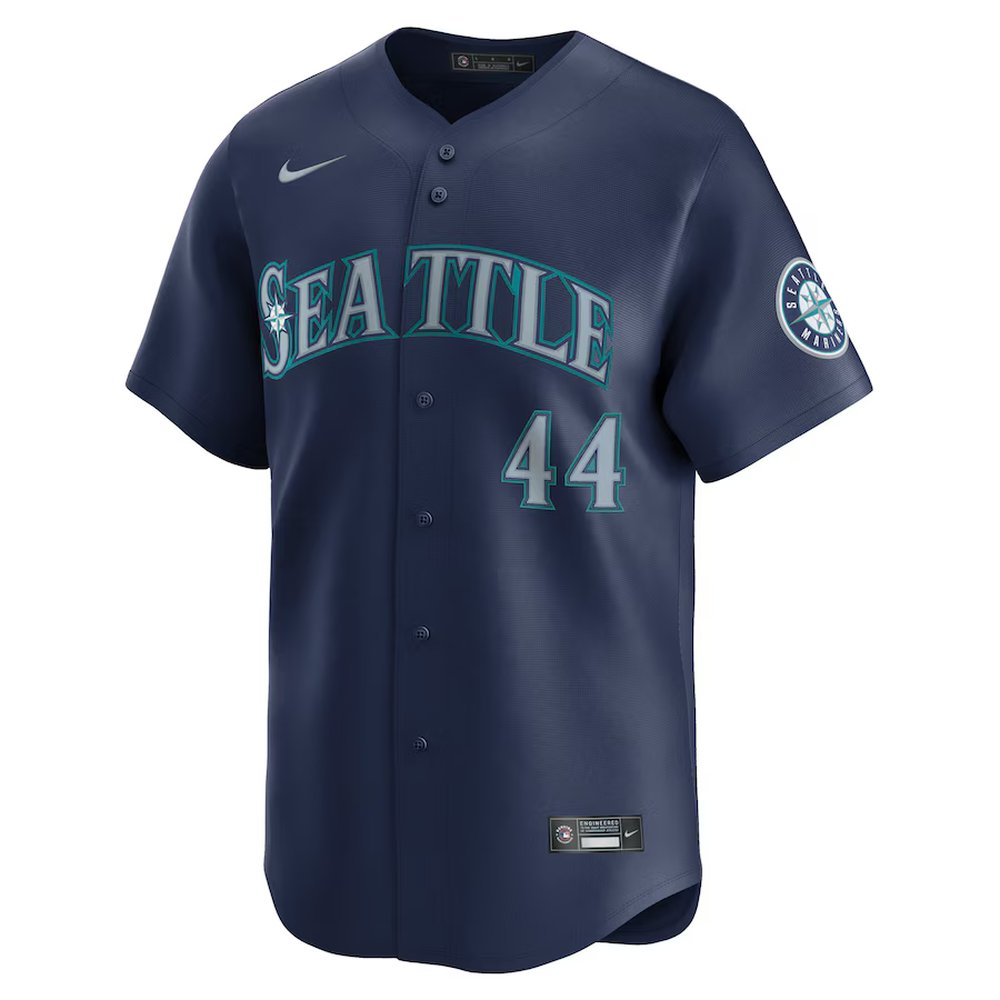 Men's Seattle Mariners #44 Julio Rodriguez Nike Navy Road Limited Jersey