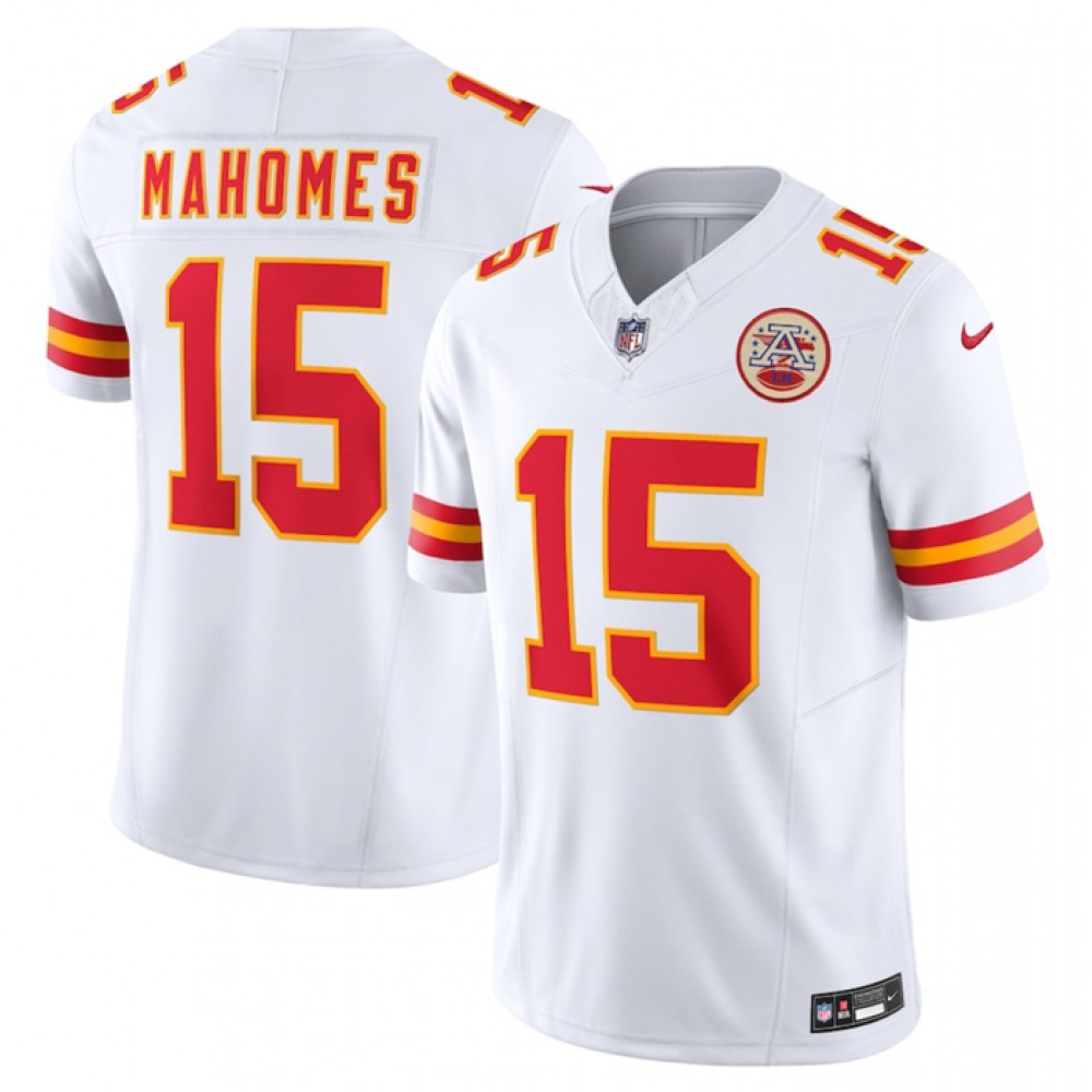 Men's Kansas City Chiefs #15 Patrick Mahomes White 2023 F.U.S.E. Vapor Untouchable Limited Stitched NFL Jersey