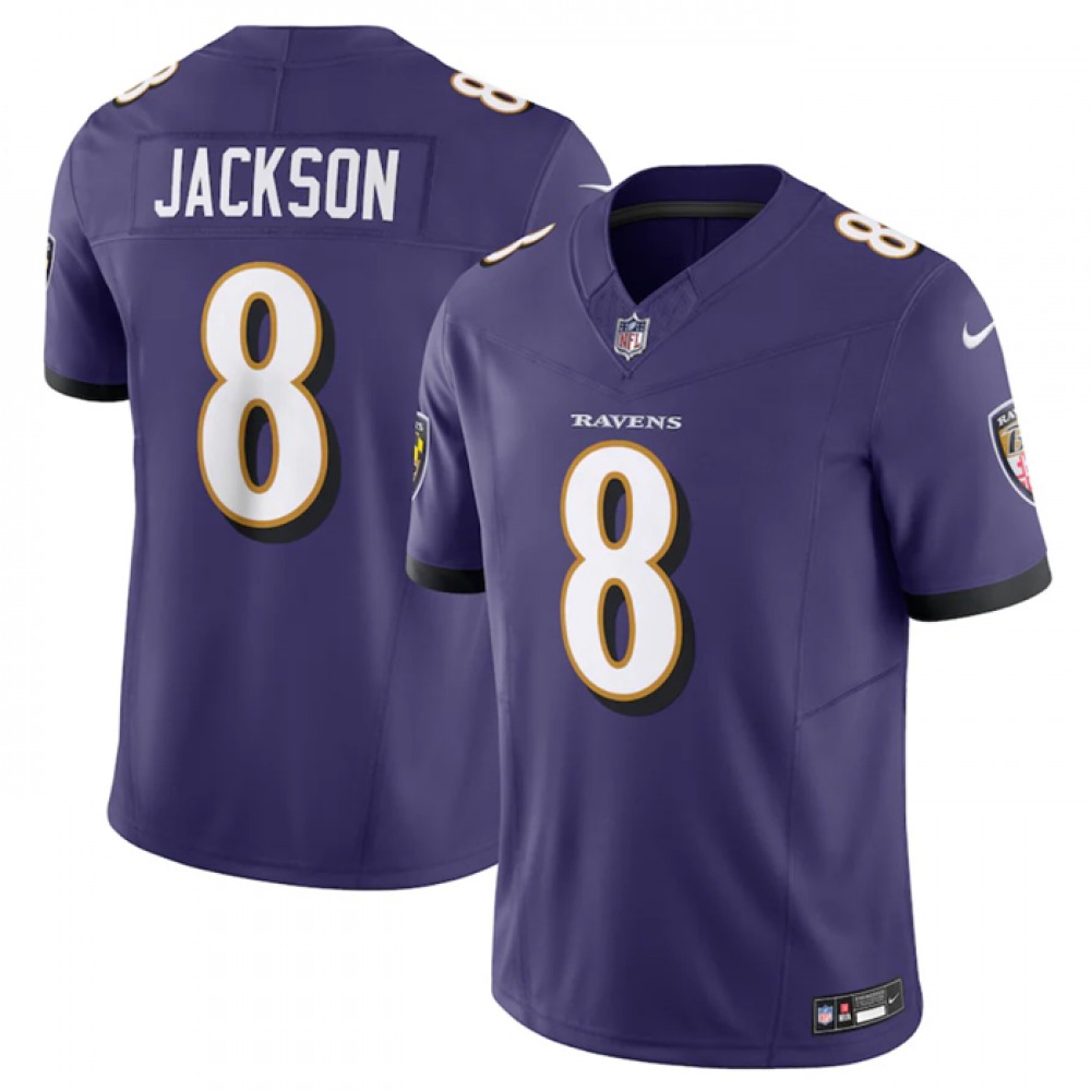 Men's Baltimore Ravens #8 Lamar Jackson Purple F.U.S.E Vapor NFL Jersey