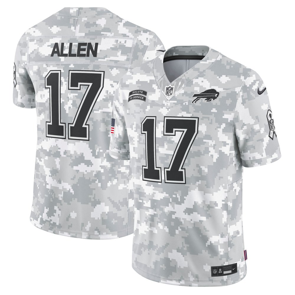 Men's Buffalo Bills Josh Allen Arctic Camo 2024 Salute to Service Limited NFL Jersey