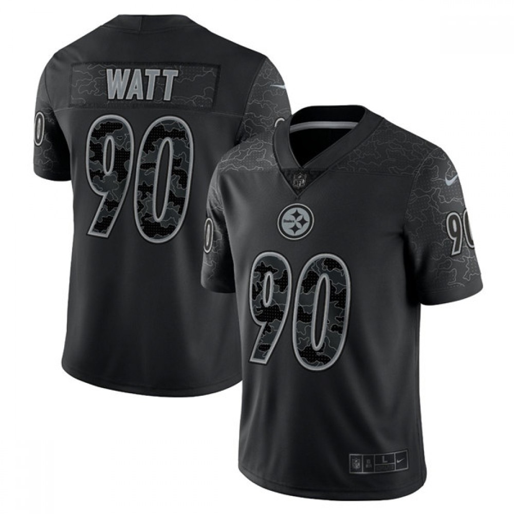 Men's Pittsburgh Steelers #90 T.J. Watt Reflective Limited Stitched NFL Jersey