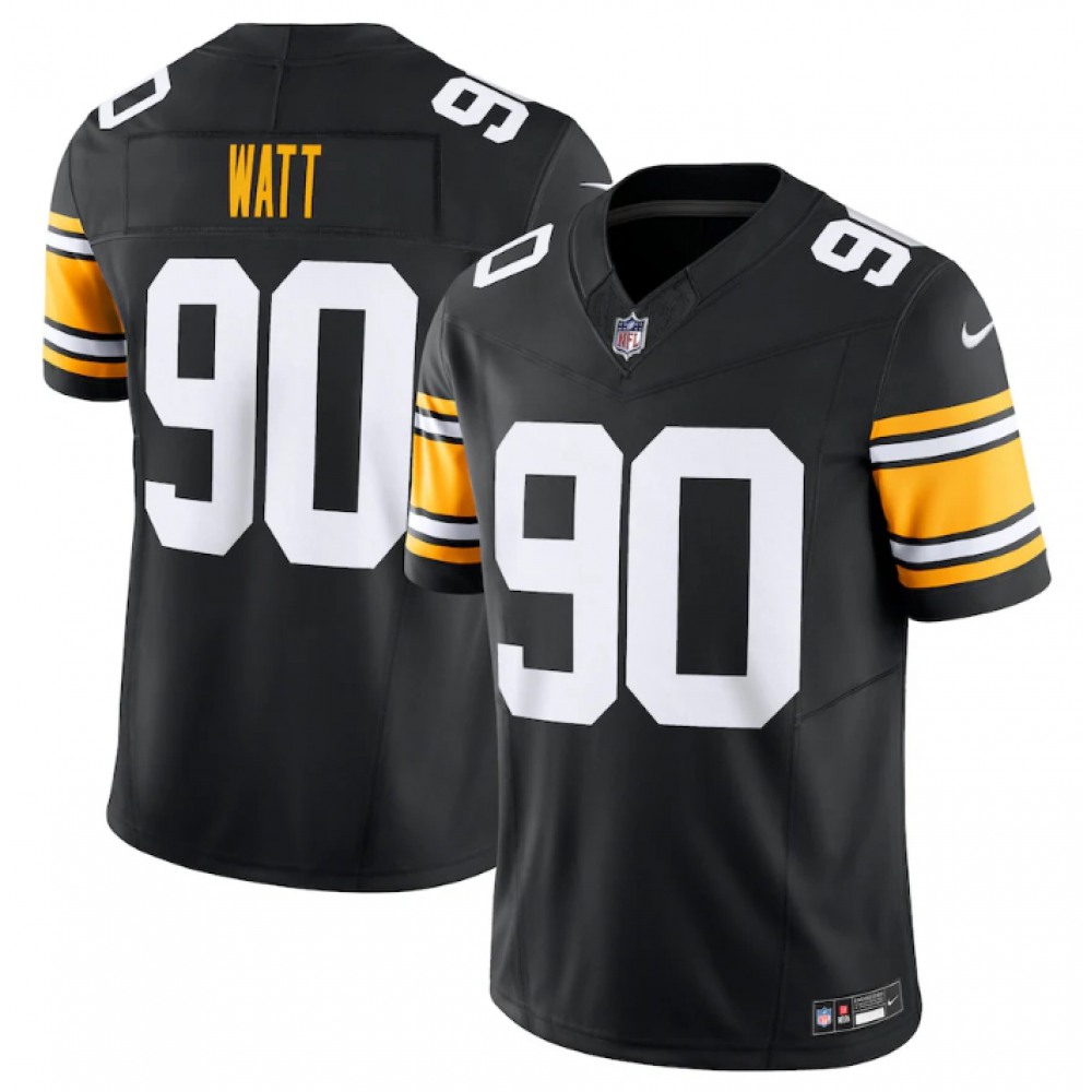 Men's Pittsburgh Steelers #90 T.J. Watt Black 2023 F.U.S.E. Vapor Untouchable Limited NFL Jersey