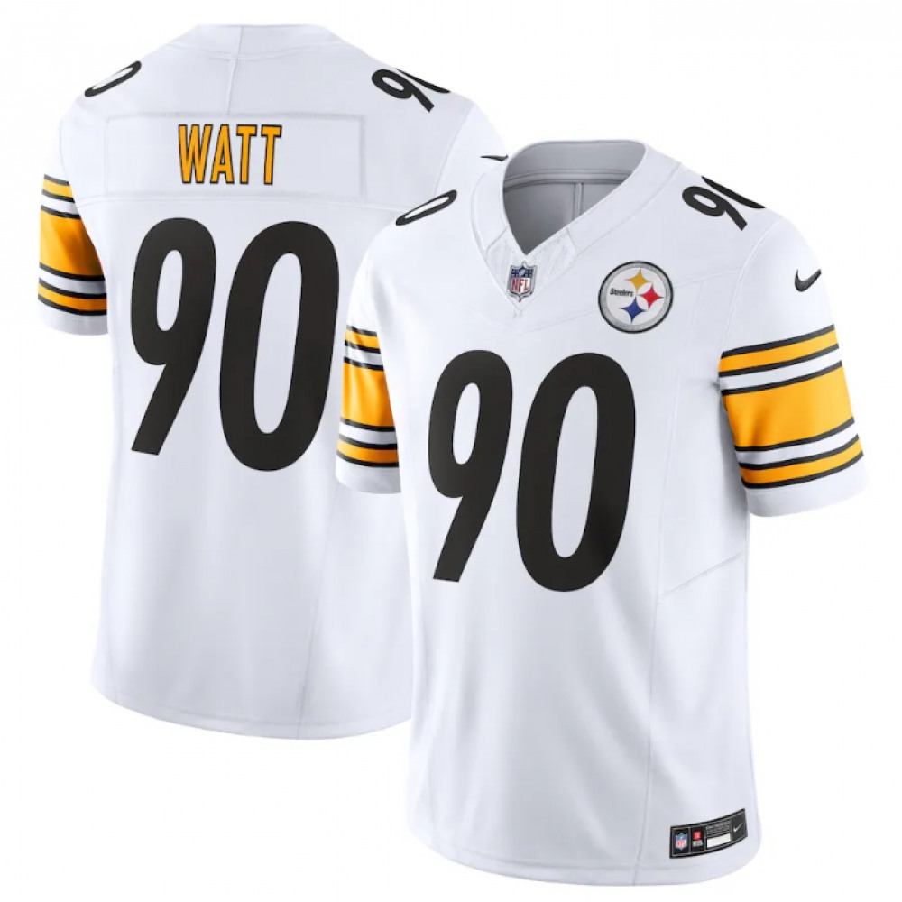 Men's Pittsburgh Steelers #90 T.J. Watt White 2023 F.U.S.E. Vapor Untouchable Limited NFL Jersey
