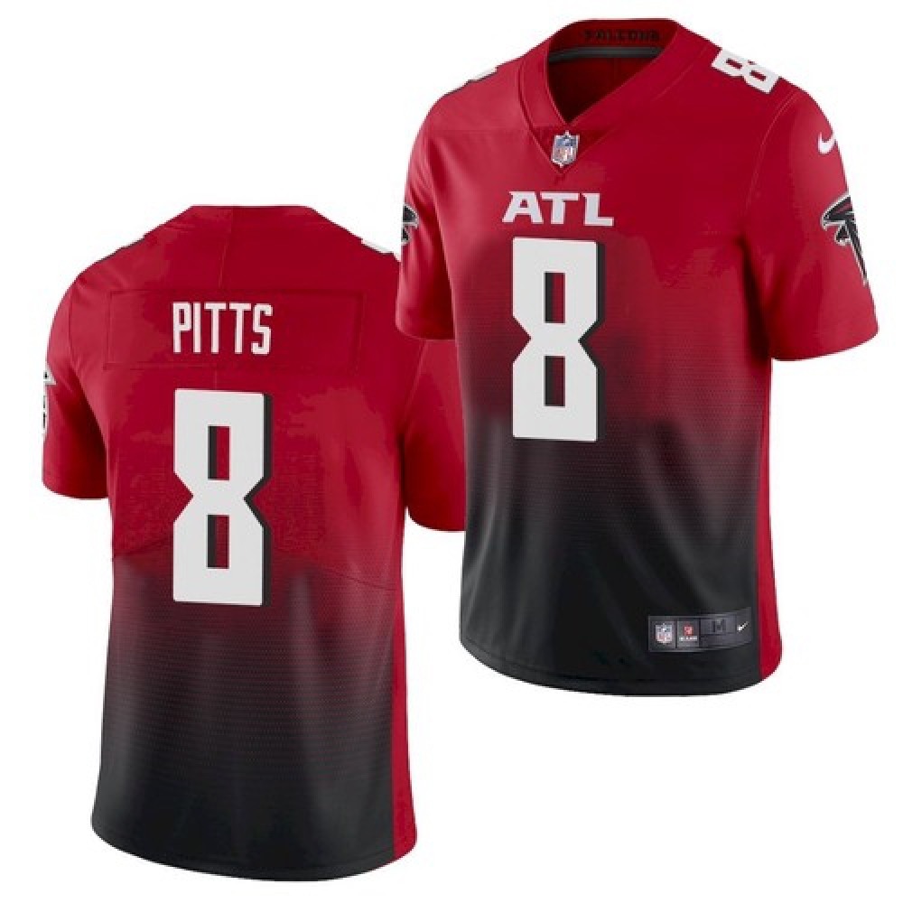 Men's Atlanta Falcons #8 Kyle Pitts 2023 NFL Red And Black Vapor Untouchable Limited Stitched Jersey