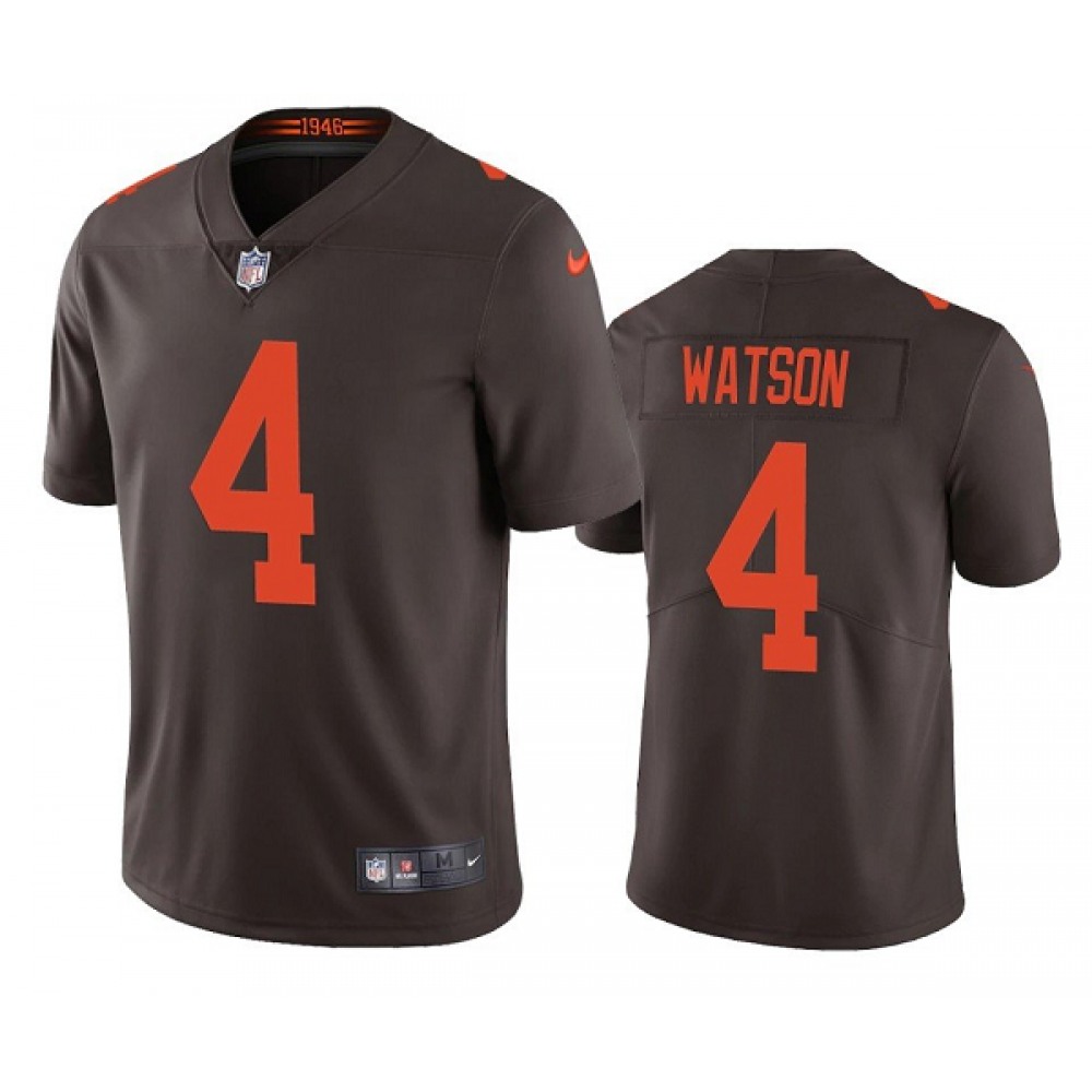 Men's Cleveland Browns #4 Deshaun Watson Brown Color Rush Vapor Untouchable Limited Stitched NFL Jersey