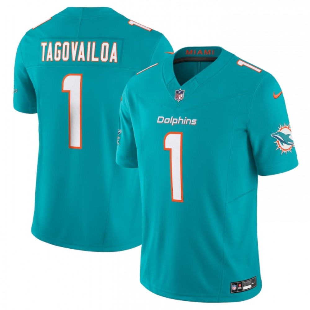 Men's Miami Dolphins #1 Tua Tagovailoa Aqua F.U.S.E Vapor Limited Stitched NFL Jersey