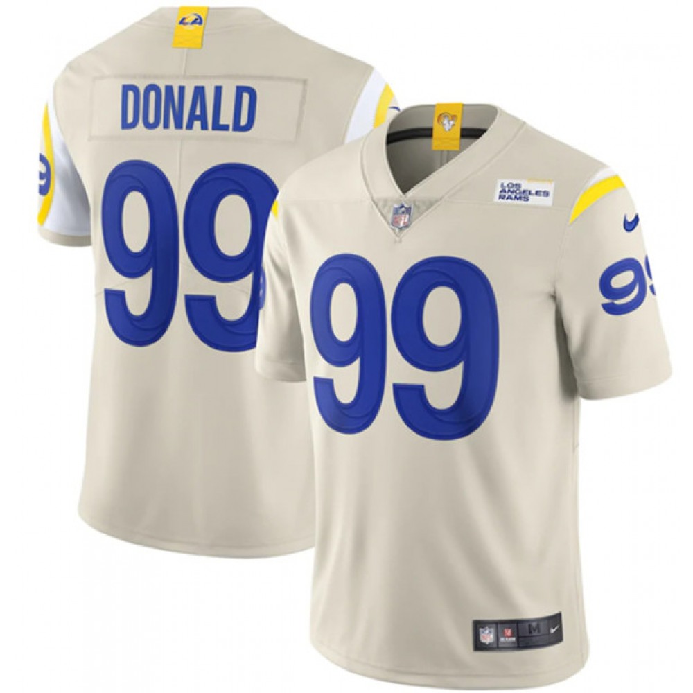 Men's Los Angeles Rams #99 Aaron Donald Bone Vapor Limited Stitched NFL Jersey