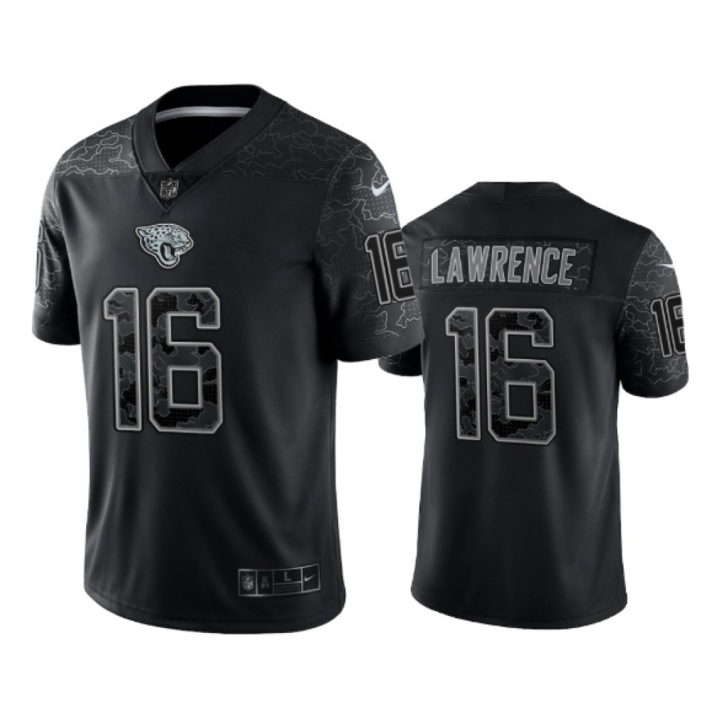 Men's Jacksonville Jaguars #16 Trevor Lawrence Black Reflective Limited Stitched NFL Jersey