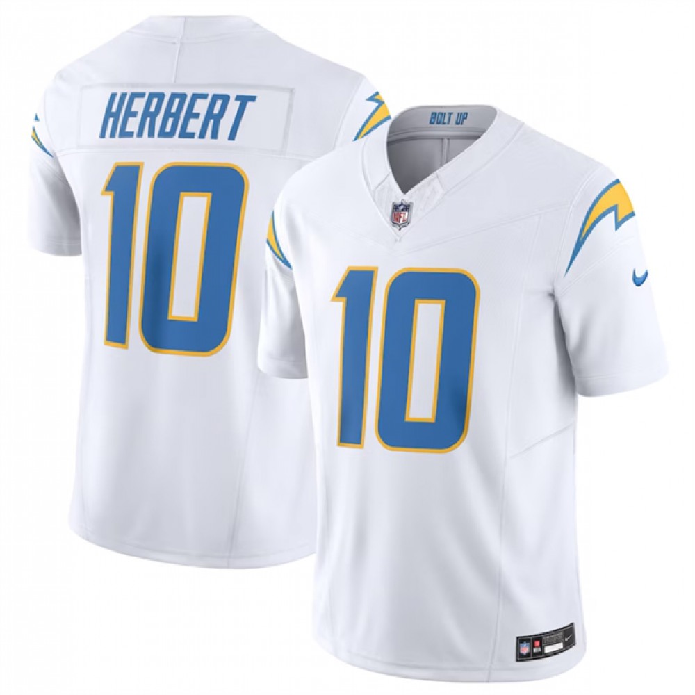 Men's Los Angeles Chargers #10 Justin Herbert White 2023 F.U.S.E. Vapor Untouchable Limited Stitched NFL Jersey