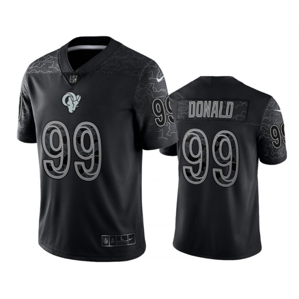 Men's Los Angeles Rams #99 Aaron Donald Black Reflective Limited Stitched NFL Jersey