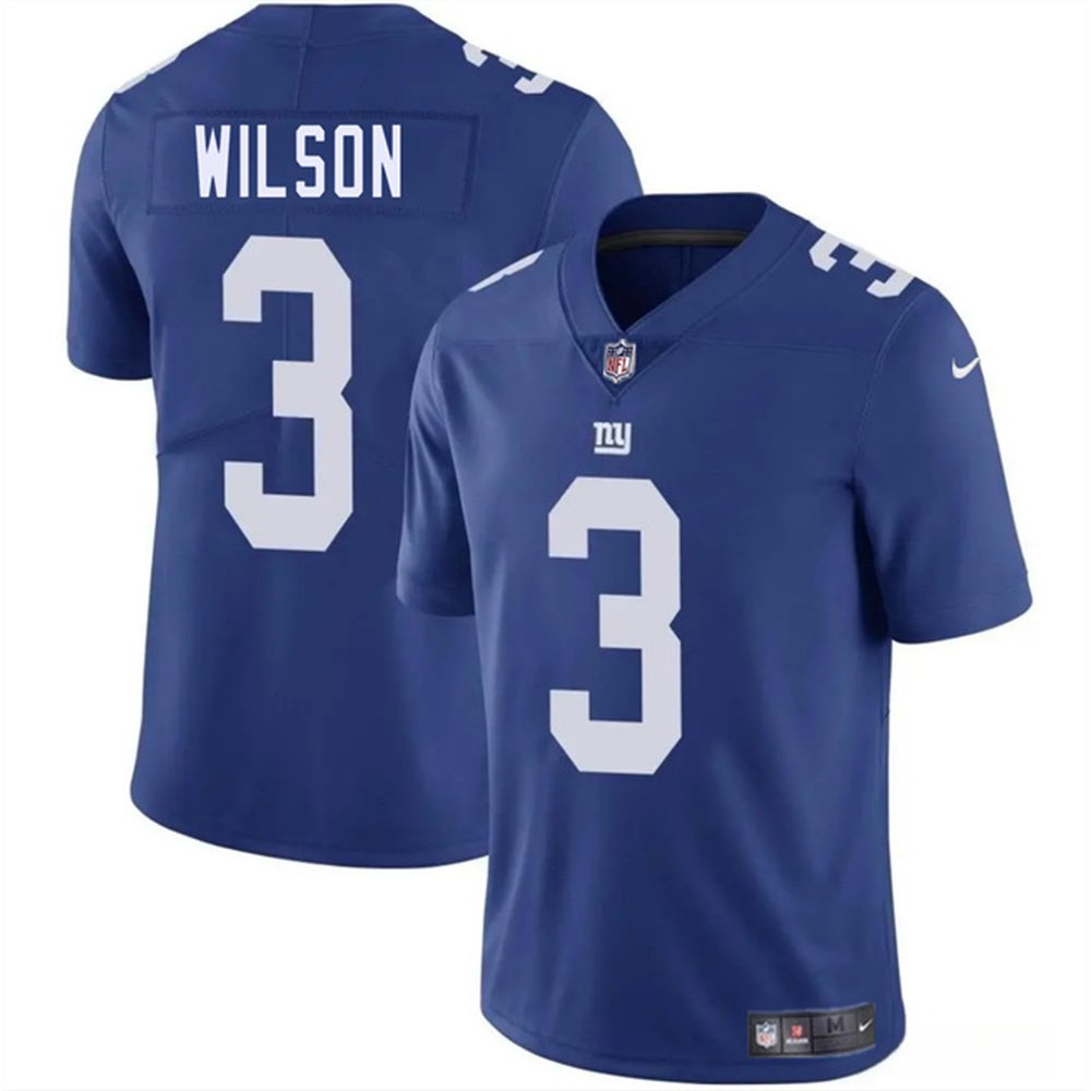 Men's New York Giants #3 Russell Wilson Blue 2025 Vapor Untouchable Limited Stitched NFL Jersey