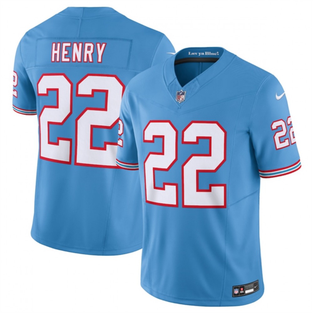 Men's Tennessee Titans #22 Derrick Henry Light Blue 2023 F.U.S.E. Vapor Limited Throwback Stitched NFL Jersey