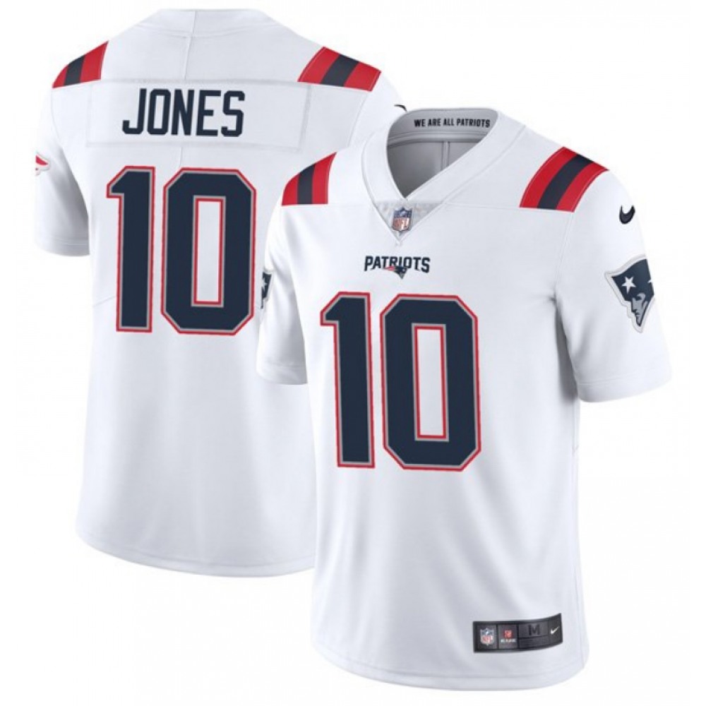 Men's New England Patriots #10 Mac Jones 2024 White Vapor Untouchable Limited Stitched NFL Jersey