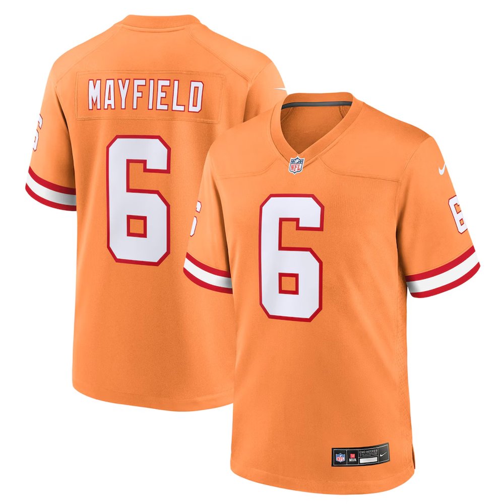 Men's Tampa Bay Buccaneers #6 Baker Mayfield Nike Orange Player Game NFL Jersey