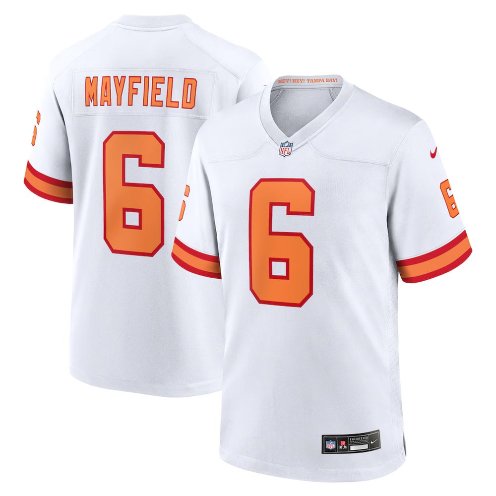 Men's Tampa Bay Buccaneers #6 Baker Mayfield Nike White Player Game NFL Jersey