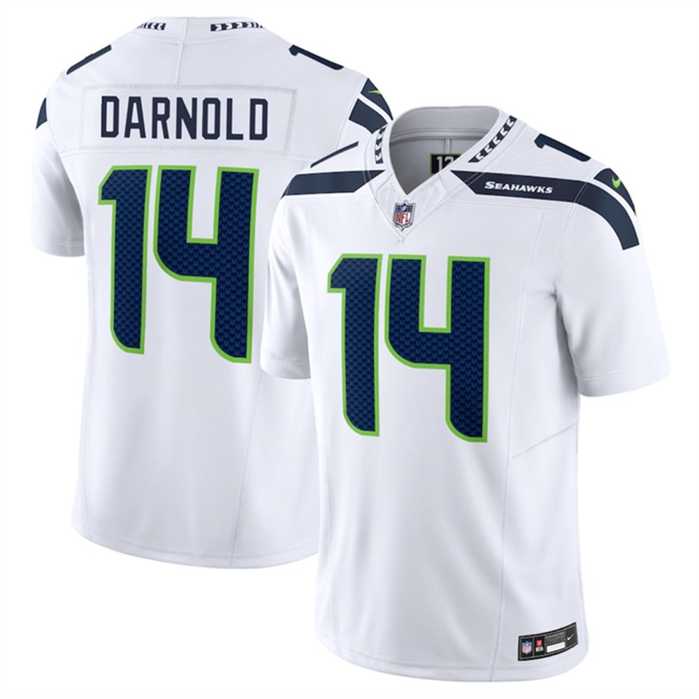 Men's Seattle Seahawks #14 Sam Darnold White 2024 F.U.S.E Vapor Limited Stitched NFL Jersey