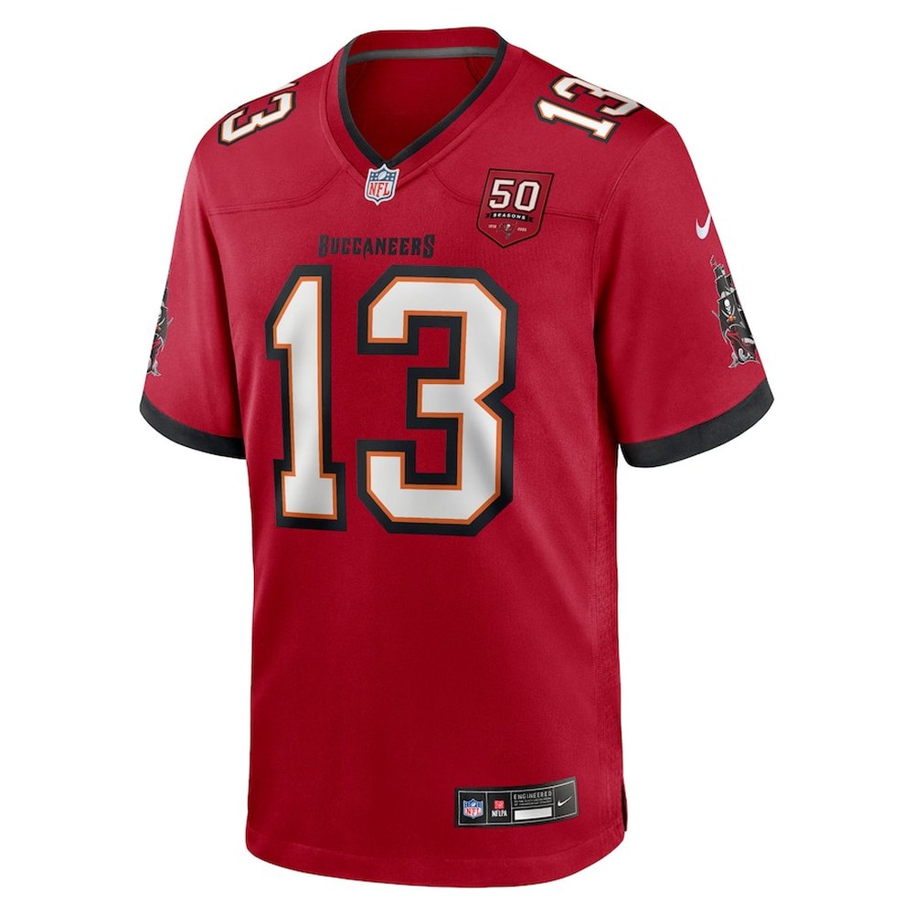 Men's Tampa Bay Buccaneers #13 Mike Evans Nike Red 50th Anniversary Game NFL Jersey