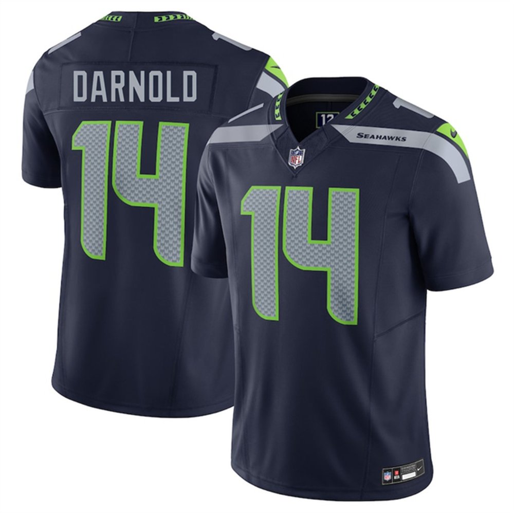 Men's Seattle Seahawks #14 Sam Darnold Navy 2024 F.U.S.E Vapor Limited Stitched NFL Jersey