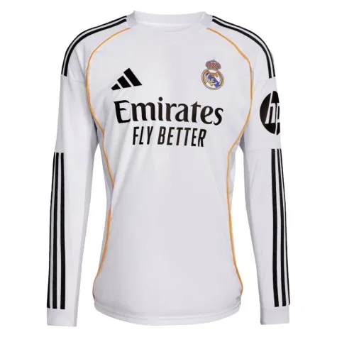 2025-2026 La Liga Real Madrid Long Sleeve Home Shirt (Men)