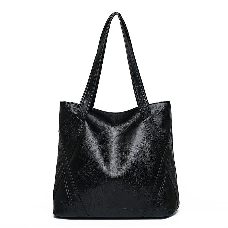 Retro Faux Leather Shoulder Bag, Women's Trendy Large Handbag Casual Tote Bag With Zipper