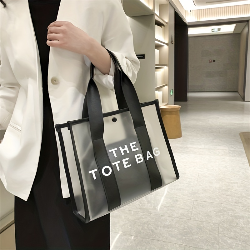 Clear PVC Tote Bag, Waterproof Summer Beach Bag With Inner Pouch, Women's Travel Shoulder Bag