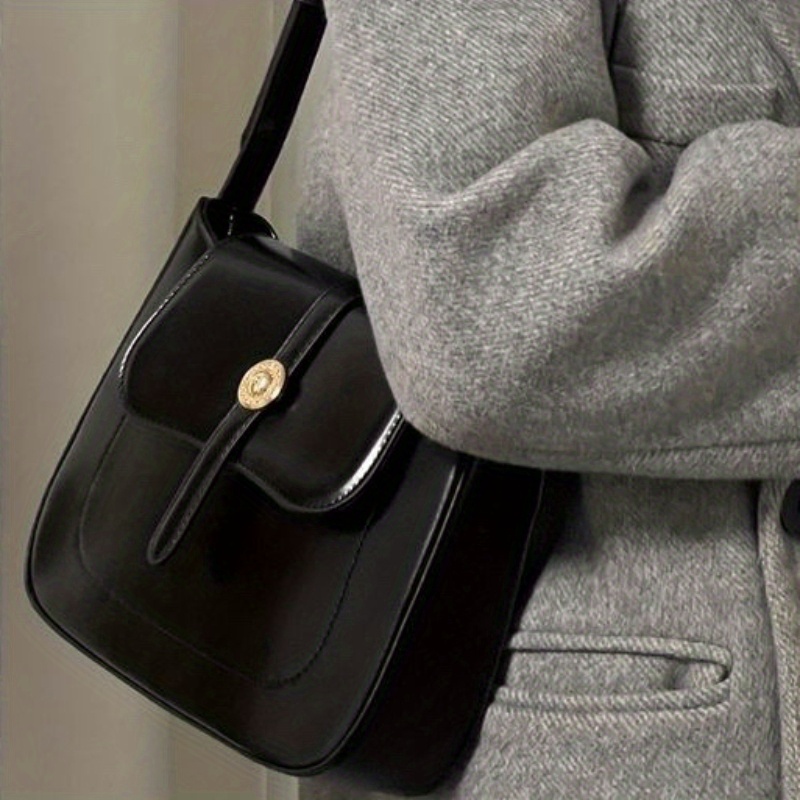 Women's Minimalist Shoulder Bag, Square Underarm Bag, Solid Color All-Match Bag For Work